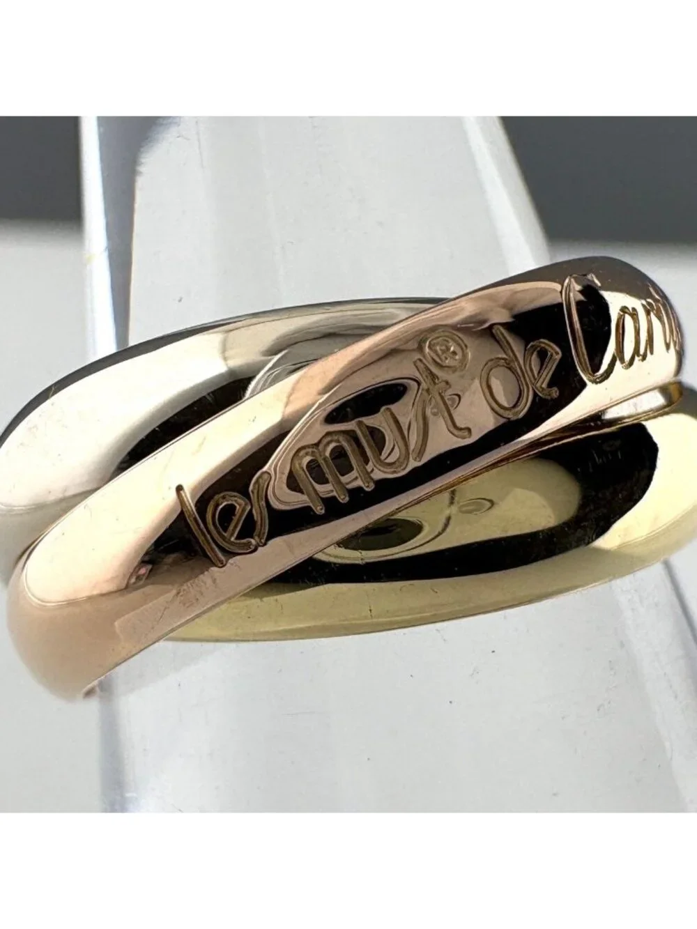Cartier Trinity Yellow Gold Pink White Ring Three